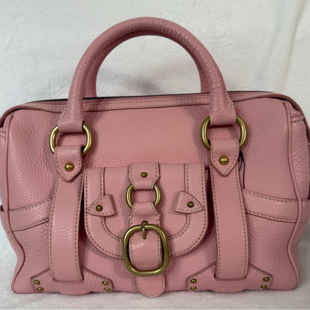 Celine Buckle Boston Bag in Pink